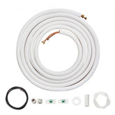 Bostome 25FT Mini Split line set with 1/4" and 3/8" copper pipes and triple insulation.