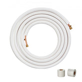 Bostome 25FT mini split line set with dual copper pipes and triple-layer insulation.