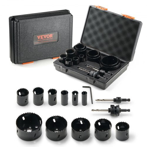 11-piece Bostome Bi-Metal M42 hole saw kit with sizes 3/4" to 3" in a black case.
