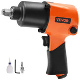 Lightweight Bostome 1/2" air impact wrench with rubber handle and 880ft-lbs torque capability.