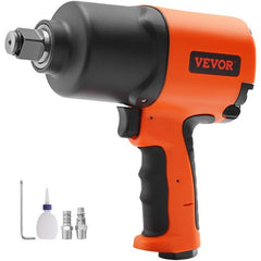 Orange and black Bostome 3/4" air impact wrench with accessories on white background.