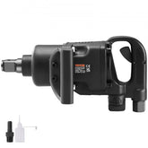 Bostome 1 inch air impact wrench with ergonomic handle and included oil bottle and connector.