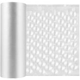 Rolled white HDPE air cushion film, 16 inches wide, 984 feet long for wrap machines.