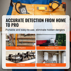 Bostome Natural Gas Leak Detector with 18.5" flexible probe and LCD display for gas detection.