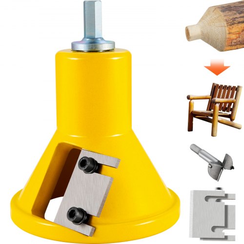 Bostome 1.5" log tenon cutter with dual straight blades made of aluminum and steel.