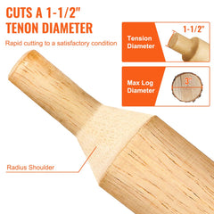 Bostome 1.5" log tenon cutter with dual straight blades made of aluminum and steel.
