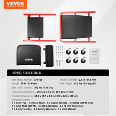 Foldable mechanic creeper stool with 36-inch steel frame and 300 lbs capacity.