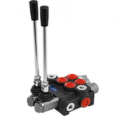 Bostome 2 spool hydraulic directional control valve with durable cast iron and adjustable relief valve.