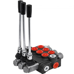 Bostome 3 spool hydraulic control valve with durable cast iron body and precision-ground spools.