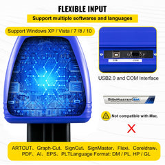 Bostome 34" vinyl cutter plotter machine with stand and 20 blades for precise cutting.