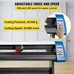 Bostome 53" semi-automatic vinyl cutter plotter with stand and LED digital display.
