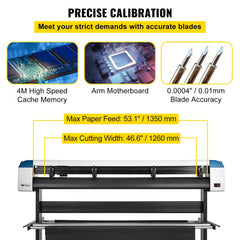 Bostome 53" semi-automatic vinyl cutter plotter with stand and LED digital display.