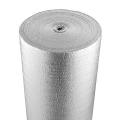 Double-sided aluminum foil insulation roll, 48 inches wide and 250 feet long.