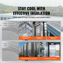 Bostome Double Reflective Foam Core Insulation Roll, 23.8in wide and 50ft long, with aluminum foil.
