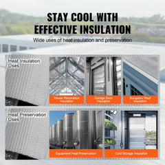 Bostome double reflective insulation roll with bubble film, 48 inches by 10 feet, shown unrolled.