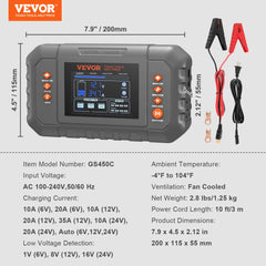 Bostome 35-Amp Smart Battery Charger with LCD display for LiFePO4 and lead-acid batteries.