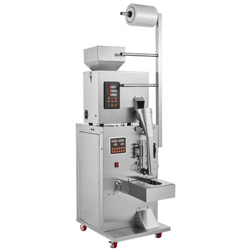 Stainless steel automatic powder filling machine for precise weighing and dispensing of 1-100g.