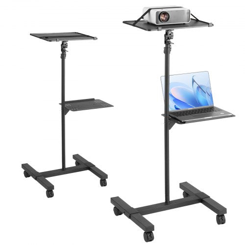 Bostome projector floor stand with wheels, adjustable height from 22.8 to 57.3 inches.