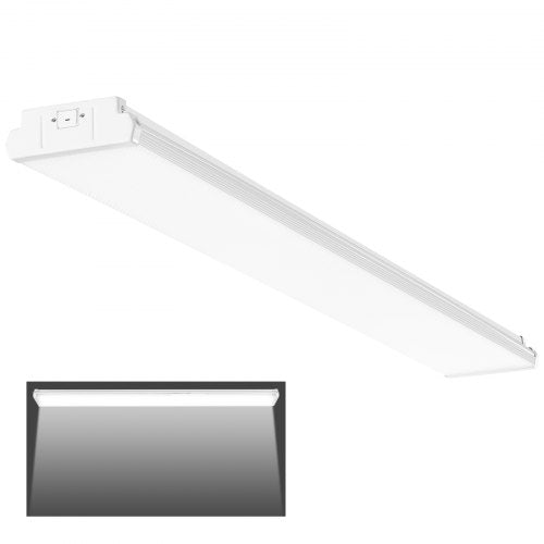 Bostome 4FT LED wraparound shop light with a durable frame and glare-free 6500K daylight.