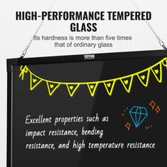 LED message writing board with neon effect, 32"x24", includes fluorescent pens and remote control.