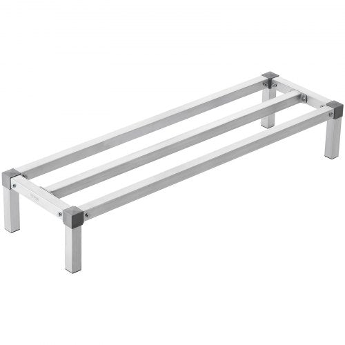 Aluminum dunnage rack measuring 48 by 14 by 8 inches with 1000 lbs capacity.