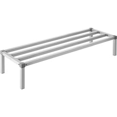 Heavy-duty aluminum dunnage rack with a polished finish, measuring 60"x20"x12".