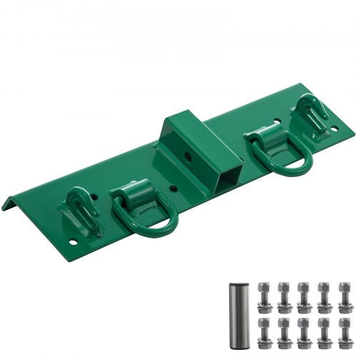 Green forged steel grab hook plate with D-rings and bolt hardware kit.