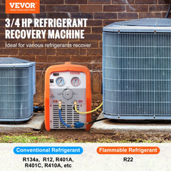 Portable Bostome refrigerant recovery machine with a compact design and high-efficiency motor.