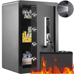 Bostome 2.2 Cu. Ft. home safe with fingerprint access and removable shelf for secure storage.