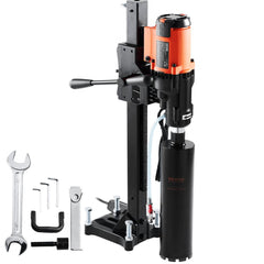 Bostome 8-inch wet/dry diamond core drill rig with stand, 2500W motor and 750RPM speed.
