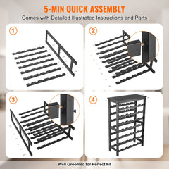 Bostome 42-bottle bamboo wine rack with 7 tiers and a smooth natural finish.