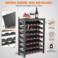 Bostome 42-bottle bamboo wine rack with 7 tiers and a smooth, natural finish.