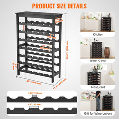 Bostome 42-bottle bamboo wine rack with 7 tiers and a smooth, natural finish.