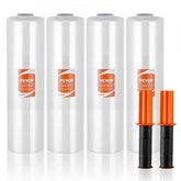 Clear industrial shrink wrap in a 4-pack, 15" x 1200', with waterproof and stretch features.