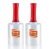 Clear stretch film rolls with handles, 5 inches wide and 1000 feet long, in a 2-pack.