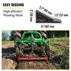 16-inch steel scarifier shanks with three adjustable holes for versatile land leveling.