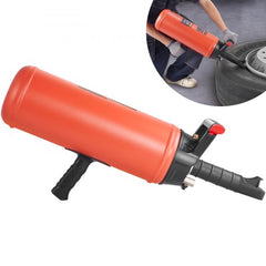 Orange handheld tire bead seater with 9L tank, ergonomic grip, and inflator nozzle.