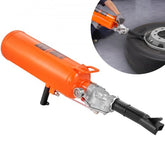 Orange 2.1 gal handheld tire bead seater with 120 PSI gauge and duck-bill nozzle for seating ATV, car, and truck tires.