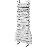 16-tier mobile blueprint storage rack with durable metal construction and smooth edges.