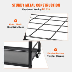 Metal mobile storage rack with 20 slots for rolled blueprints and plans, featuring swivel casters.