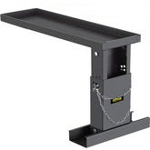 Adjustable steel ladder leveler for uneven stairs with non-slip mats and foldable design.