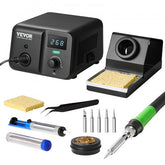 Digital soldering station kit with PID temperature control and user-friendly display.