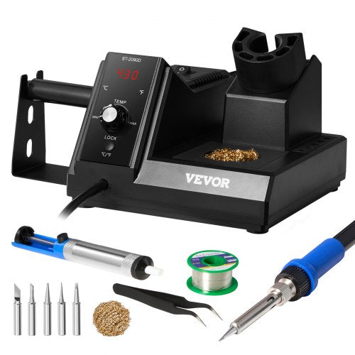 Bostome 80W digital soldering station kit with PID control and five interchangeable tips.