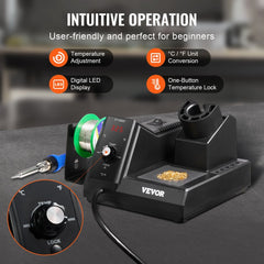 Bostome 80W digital soldering station kit with PID control and five interchangeable tips.