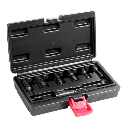 Seven-piece metric thread chaser set for automotive rethreading, made of heat-treated carbon steel.