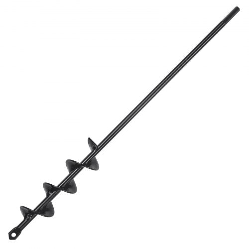 Garden auger drill bit with 1.6" diameter, 16.5" length, and 3/8" hex drive for easy planting.
