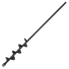 1.6" x 16.5" garden auger drill bit with a 3/8" hex drive and reinforced steel construction.