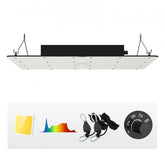 Bostome 400W LED grow light with full spectrum Samsung 281B diodes, dimmable, and hanging kit.