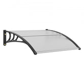 40x40 inch black-framed polycarbonate awning canopy for windows and doors.