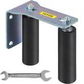 Bostome 6-inch black nylon sliding gate rollers mounted on an L-bracket with wrench.
